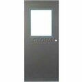 Assa Abloy Sales & Marketing Group Inc. CECO Hollow Steel Security Door, Half Glass, Cylindrical, Curries Hinge/Glass, 18 Ga, 30"W X 80"H CHMDXHG2668XCYL-CU-18GA-WG